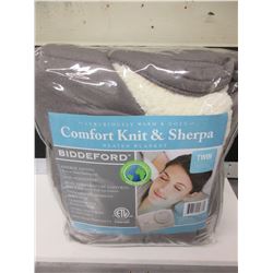 New Twin Comfort Knit & Sherpa Heated Blanket / mashine wash & dry