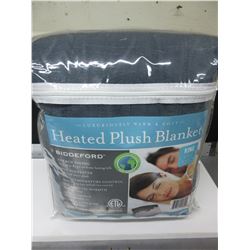 New KING Heated Plush Blanket dual temp controls / machine wash & dry