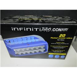 New Conair  Infiniti Pro 20 Flocked Ceramic Rollers heated clips 3 roller sizes