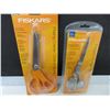 Image 1 : 2 New pairs of Fiskars Scissors / 1 pinking shears 1 forged scissors