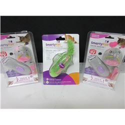 3 Cat Toys 2 are remote with Laser and 1 cruzin critter mouse