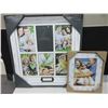 Image 1 : 2 Picture frames / 15 x 16 inch 6-opening white window collage & 1 - 5 x 7