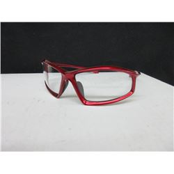 4 New XP650 Safety Glasses Clear lense red frame