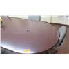 Image 2 : Wooden Oval Conference Table w/ 7 Rolling Office Chairs (other location, removal by appointment)