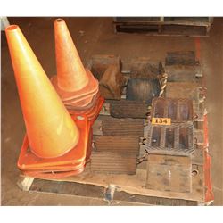 Contents of Pallet: Wheel Chalks, Orange Safety Cones