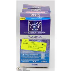 LOT OF 3 BOXES OF CLEAR CARE PLUS CONTACT SOLUTION
