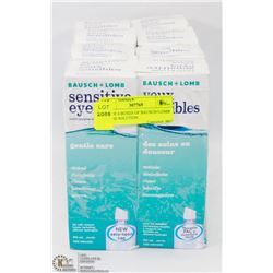 LOT OF 8 BOXES OF BAUSCH+LOMB SALINE SOLUTION