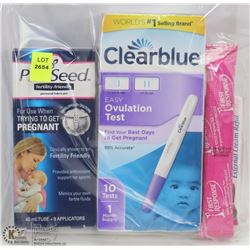 BAG OF OVULATION TEST FERTILITY PERSONAL LUBRICANT