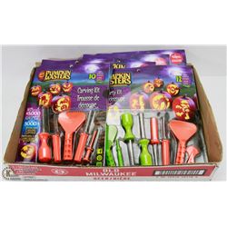 FLAT OF 6 VARIOUS PUMPKIN CARVING KITS
