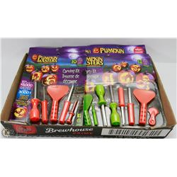 FLAT OF 6 VARIOUS PUMPKIN CARVING KITS