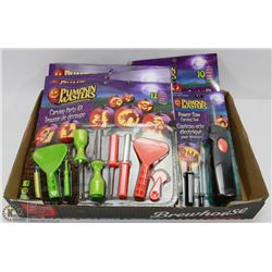 FLAT OF VARIOUS PUMPKIN CARVING KITS W/ POWER SAW