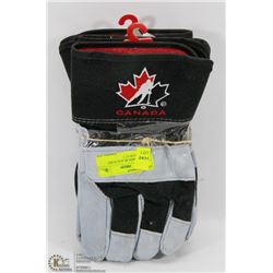 TEAM CANADA BLACK WORK GLOVES - LOT OF 2