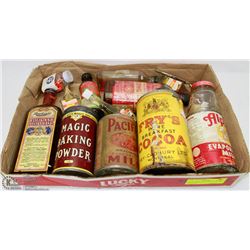BOX OF VINTAGE COLLECTOR TINS AND CANS