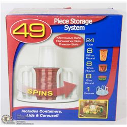 NEW 49PC STORAGE SYSTEM INCLUDES CONTAINERS,