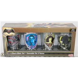 NEW 4PC BATMAN V SUPERMAN GLASS SET