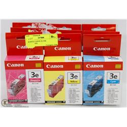 LOT OF 9 CANON 3E INK CARTRIDGES