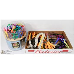 FLAT OF SCISSORS, MOST CRAFT, SOME FISKARS, WITH