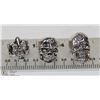 Image 1 : LOT OF 3 MENS SKULL BIKER RINGS