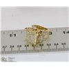 Image 1 : BIG  VINTAGE STYLE FASHION GOLD TONE CRYSTAL RING