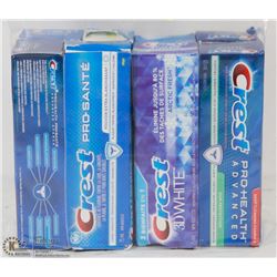 LOT OF ASSORTED CREST TOOTHPASTE