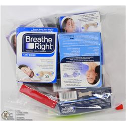 LOT OF ASSORTED BREATHE RIGHT NASAL STRIPS