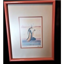 18)  FRAMED, DOUBLE MATTED UNDER GLASS