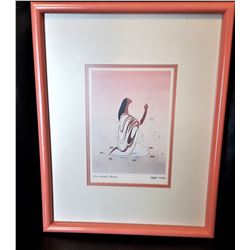 17)  FRAMED, DOUBLE MATTED UNDER GLASS