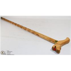 WOOD ANIMAL HEAD WALKING CANE