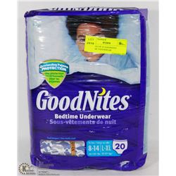 NEW BAG OF 20 GOODNIGHTS BEDTIME UNDERWEAR