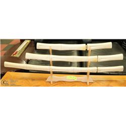 SET OF 3 SWORDS IN BAMBOO SCABBARDS