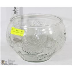 GLASS PUNCHBOWL WITH 8 GLASSES