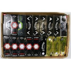 FLAT OF ASSORTED RECOVERED GOLF BALLS