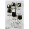 Image 1 : SET OF VINTAGE SILVER ACCENTED WINE GLASSES