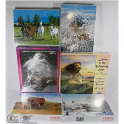 SET OF 6 SEALED PUZZLES 1000 PC