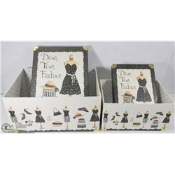 SET OF DOWNTOWN FASHION BOXES WITH BRASS