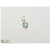 Image 1 : 8) 14KT GOLD AQUAMARINE HEART SHAPED PENDANT