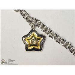 11) ST. SILVER RHODIUM PLATED DIAMOND BRACELET