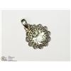Image 1 : 13) SILVER GREEN AMETHYST PENDANT