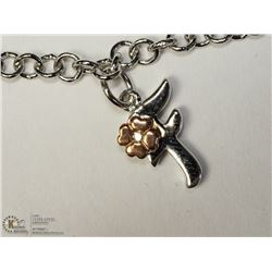 14) SILVER "F" BRACELET