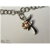 Image 1 : 14) SILVER "F" BRACELET