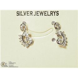 22) SILVER CUBIC ZIRCONIA STUD EARRINGS