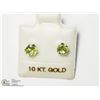 Image 1 : 24) SILVER GENUINE PERIDOT EARRINGS
