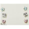 Image 1 : 26) 9KT SET OF 3 CUBIC ZIRCONIA STUD EARRINGS