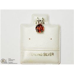 34) SILVER GENUINE GARNET PENDANT