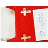 Image 1 : 37) 14KT GOLD CROSS DESIGN STUD EARRINGS