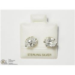 40) SILVER GENUINE CUBIC ZIRCONIA EARRINGS