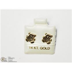 42) 14KT GOLD BABY BEAR DESIGN EARRINGS