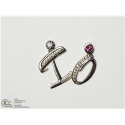 43) SILVER "I" AND "O" CUBIC ZIRCONIA PENDANTS