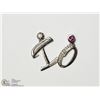 Image 1 : 43) SILVER "I" AND "O" CUBIC ZIRCONIA PENDANTS