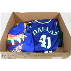 LOT OF 4 NBA JERSEYS INCL DALLAS NOWITZKY, NUGGETS